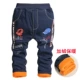 Quần jeans bé trai cộng với quần nhung 2018 mùa đông mới Quần áo trẻ em quần bé mùa thu và quần dày mùa đông đồ cho bé gái