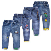 Childrens jeans boy trousers 2022 new spring clothing childrens pants Korean version baby single pants spring and autumn pants