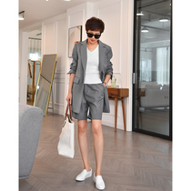 The temperament of the fried street Miss French Di style wool womens blazer short trousers suit