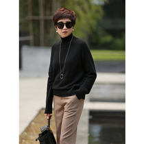 GOG series DING grade luxury cashmere autumn and winter thick loose womens turtleneck cashmere sweater