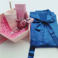 Сапфирово-синий халат + круглая подарочная коробка