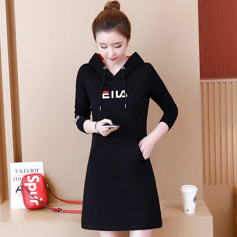 2022 autumn and winter large size women's clothing loot in long version with cap fat younger sister mm conspiculy casual wind and clothing spring