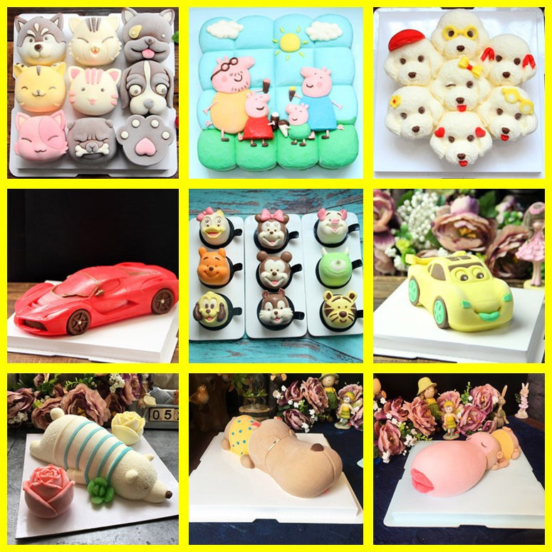 Send tutorial 3D cartoon mousse cake silicone mold ice cream ice cream Peggy sports car Jiugongge