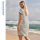 SCHIESSER Shuya 24 spring and summer new women's pure cotton striped round neck dress home nightgown 22406