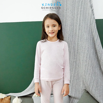 Schiesser children's clothing girl cotton bodysuit long underwear thermal underwear set 36 16004W