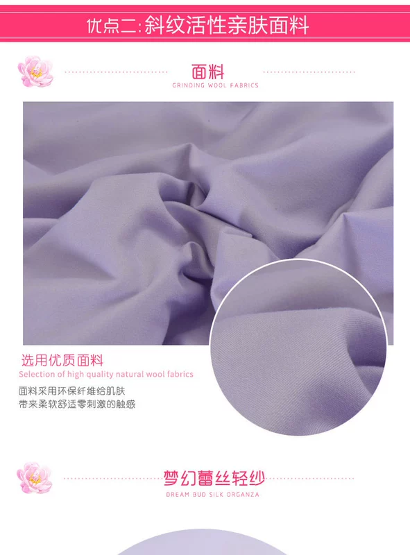 Màu hồng tím Hàn Quốc công chúa ren giường váy đơn đôi màu đơn bedspread 1,5m 1.8m mat đời - Váy Petti