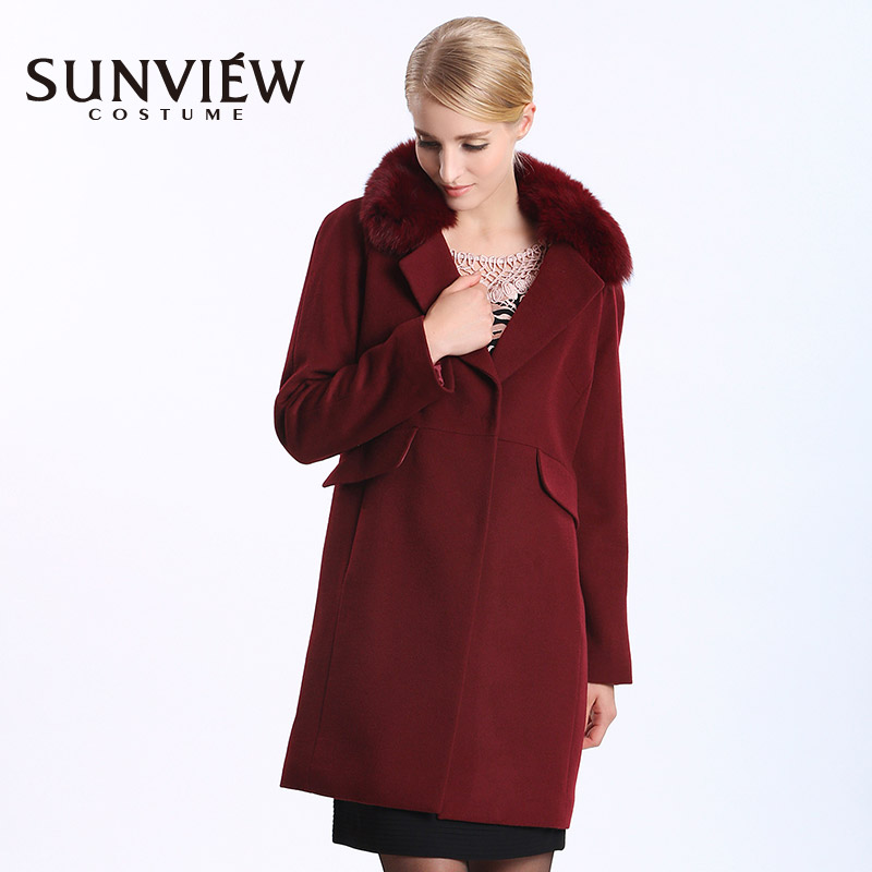 Sunview Sunyo mùa thu / mùa đông đặc biệt Counter Fox tóc Collar Ed Coat