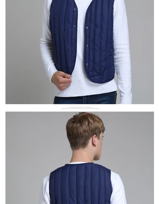 Áo vest cotton nam trẻ trung size lớn dày ấm Bên trong mặc áo vest mỏng trung niên áo khoác lông