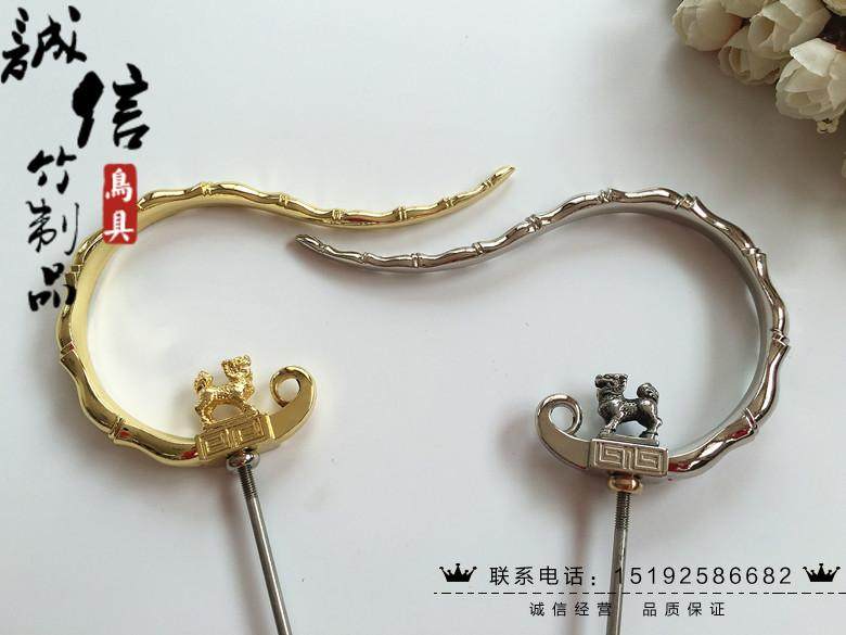 Bamboo Bird Cage Accessories Painting Brow Cage Bamboo Festival Hook Electroplating Cage Hook Small Thyme Stainless Hook Kirin handle