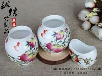 Thrush bird food bowl white background peach thrush bird cage food bowl General can Round Pot Food Tank Crescent bird food Cup thrush