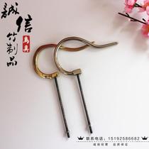 Plated round hook brass hook (red son indigo embroidered eye jade bird with birdie-hooked bird cage hook)