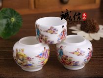 Bailing bird cage bird food jar Indigo chin bird food bowl Jingdezhen exquisite porcelain bowl hemp material jar Jade Bird jar bird utensils