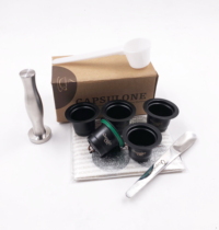 capulone compatible nespresso coffee machine black stainless steel coffee capsule shell reuse