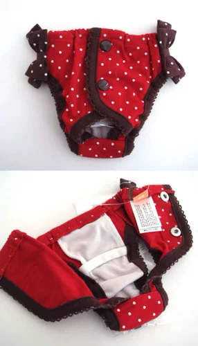 Япония Pet Paradsie Pet PB серия женщин -физиологические штаны Red Wave Dot