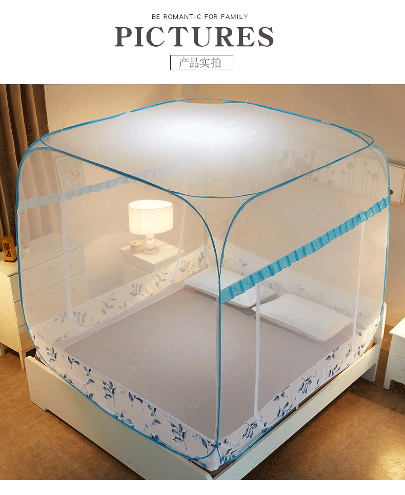 Miễn phí lắp đặt lưới yurt lưới ba cánh cửa màu đỏ 2018 mới 1.8m 1,5m giường nhà mã hóa kép - Lưới chống muỗi màn ngủ tự bung cao cấp