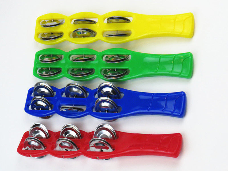 Plastic six-bell plate Hairpin 6-bell plate Hi-hat Hand-rattled bell ring toy Orf percussion instrument