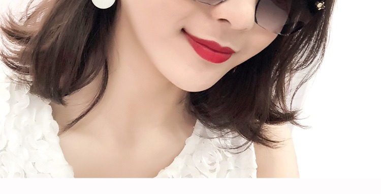 Kính râm vuông mới không khung nữ mặt tròn mặt dài mô hình kính râm mặt lớn mặt vuông thanh lịch chống tia UV kính gentle monster south side