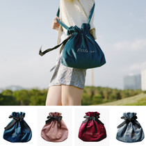 Small Paris Original Homemade Retro Velvet Embroidery Diagonal Satchel Feel Silk Slip Woman Bag Bucket Bag 