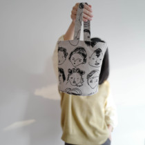 Small Parisian hand as Japanese style cute portrait handheld Drum Packet Daily 100 Hitch Mobile Phone Bag Teenage handbags