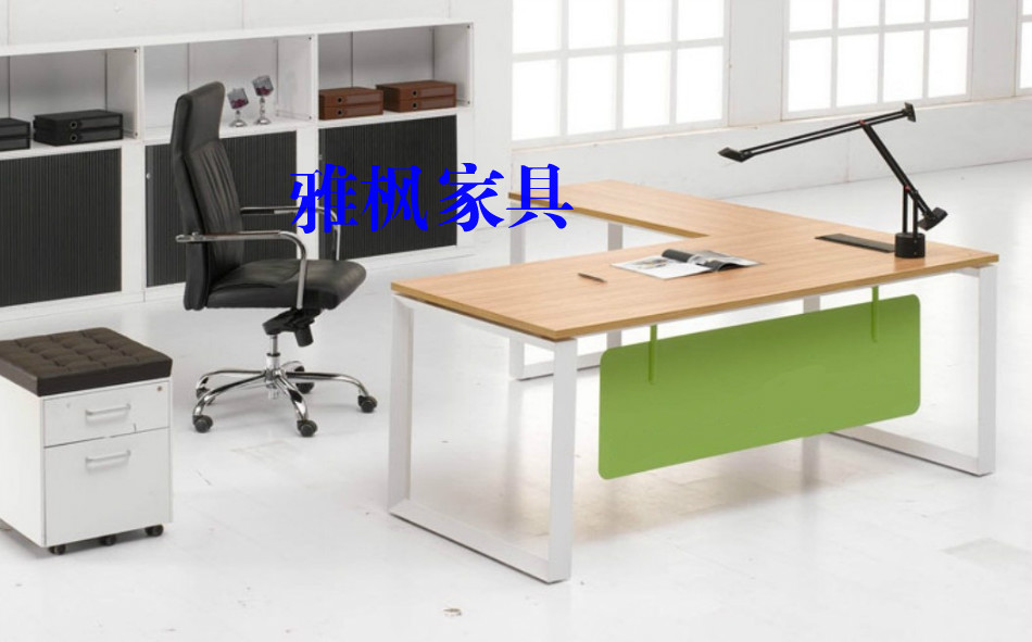 Shanghai office furniture steel wood combined with atmospheric bandae modern head owner manager corner president desk and chair briefs