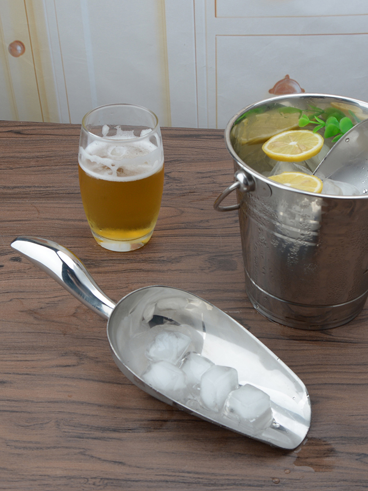 Thickened ice shovel stainless steel shovel household crank dig scoop rice shovel flour shovel ice scoop curved handle multi-use ice shovel