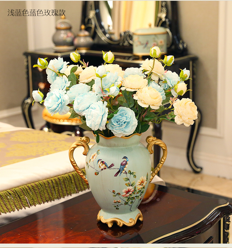 European American ceramic vase furnishing articles restoring ancient ways of dry flower art flower arranging flowers simulation creative home sitting room