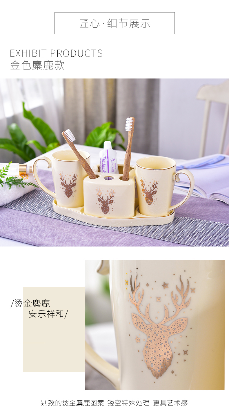 European household act the role ofing is tasted creative decoration toilet wash gargle suit three - piece ceramic sanitary ware for wash gargle ornaments
