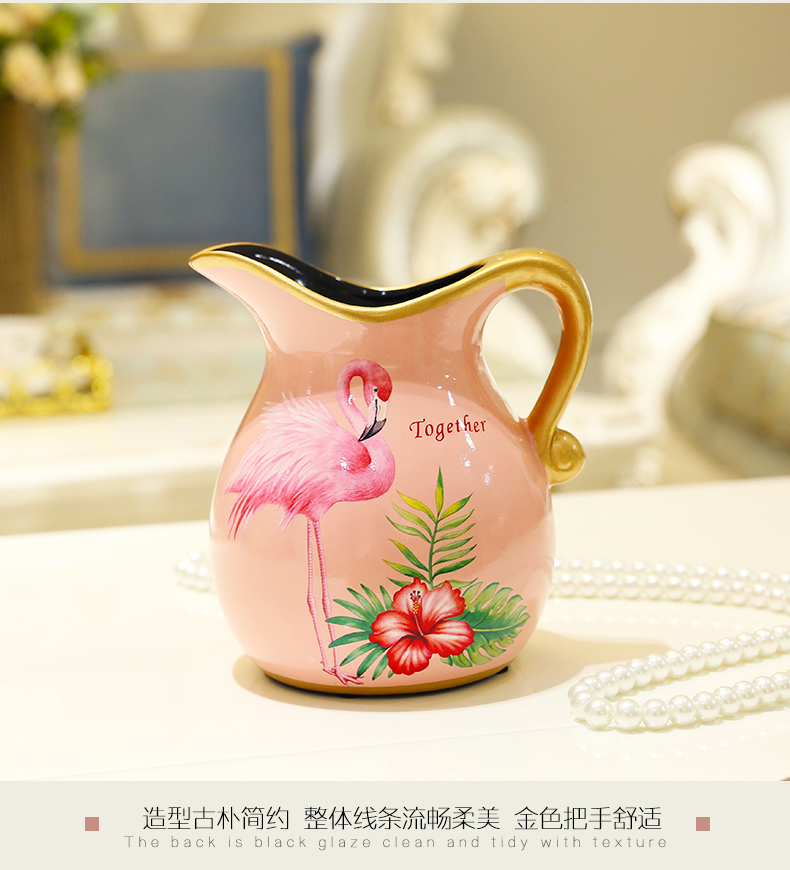 American creative ceramic table flower art furnishing articles European sitting room small and pure and fresh vase floral decoration wedding gift