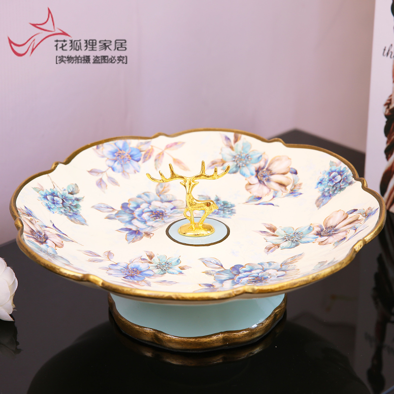Light I sitting room key-2 luxury American big bowl tea table table European - style snack dish candy dish home furnishing articles