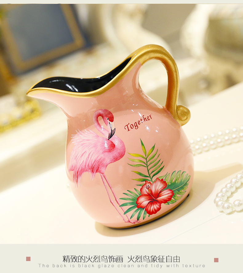American creative ceramic table flower art furnishing articles European sitting room small and pure and fresh vase floral decoration wedding gift
