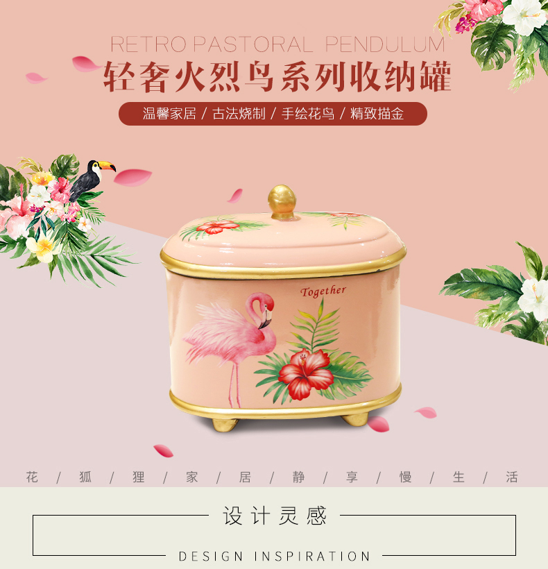 Creative ceramic tank storage tank furnishing articles with cover home sitting room tea table candy jar household adornment caddy fixings as cans