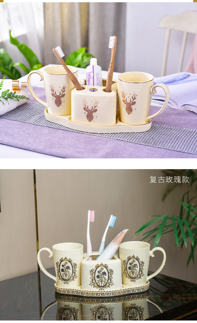 European household act the role ofing is tasted creative decoration toilet wash gargle suit three - piece ceramic sanitary ware for wash gargle ornaments