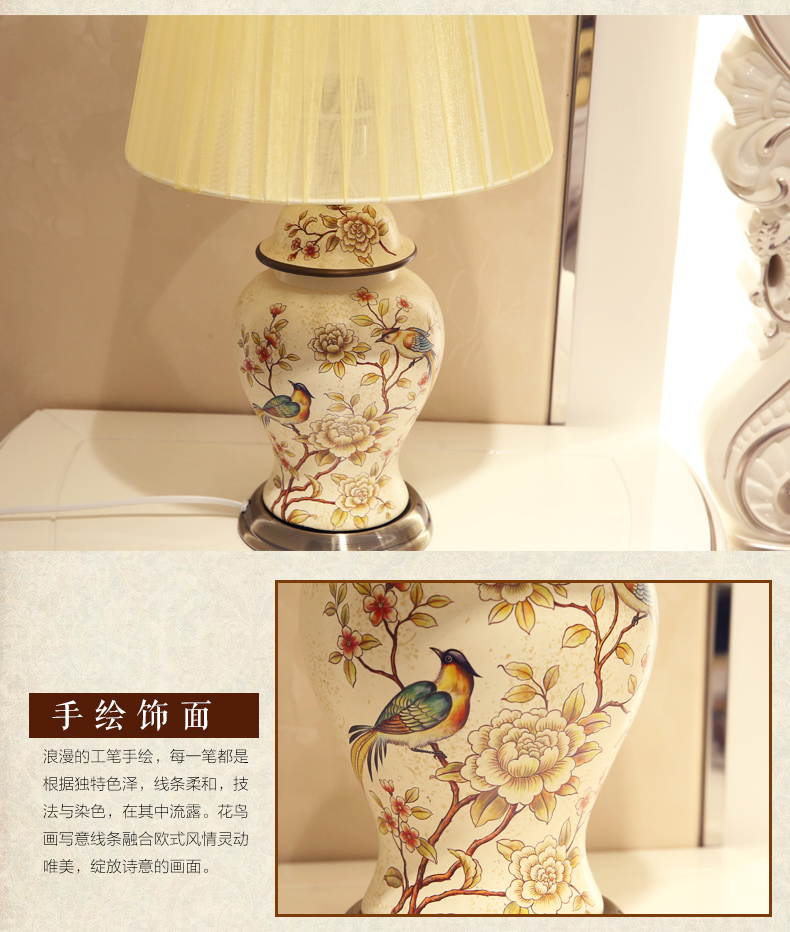 American rural idyll lamp creative Europe type restoring ancient ways the sitting room is the study of bedroom the head of a bed ceramic decoration lamp