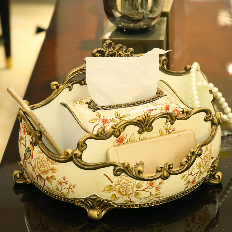 Eurostyle Multi-functional paper towel box Living room Tea Table Adornment Pendulum DECORATIVE TOILET PAPER BOX REMOTE CONTROL CONTAINING BOX