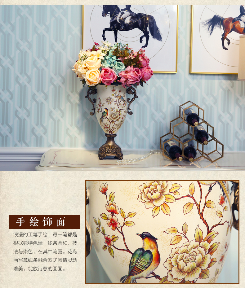 Flower fox rural ceramic vase artical furnishing articles sitting room home decoration wedding present dry Flower, Flower art