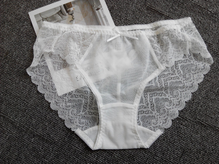 3 Dress Foreign Trade Ladies Sexy Lace Pants Pure Cotton Stalls Slim no-scratched Triangle Purse Hip large size Size Fat Mm