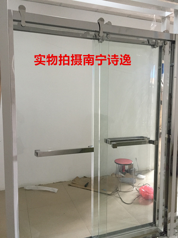Smith shower room customized 304 stainless steel bathroom push door cut screen wind custom tempered glass