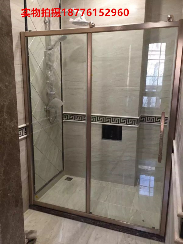 Non-standard custom one-character partition push-pull-door screen-aluminum alloy stainless steel shower room
