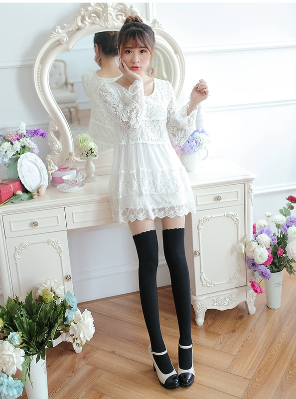 Đặc biệt hàng ngày Quần rompers ống cao giả vớ vớ đùi qua đầu gối mùa xuân và mùa thu đều được mã hóa quần lót đáy quần tất lưới 3d