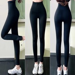 ເສື້ອຜ້າແມ່ຍິງ Kaka Official Authentic High Waist Dual Pressure Abdominal Belly Lifting Hips Slimming Zipper Outer Wear Leggings Shark Pants Women's Yoga