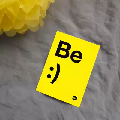 ) Be smile) Tropical lemon Yellow Smiley big card sweet : )