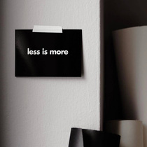 less is more Minimalist lifestyle Black and white Nordic style card paper poster