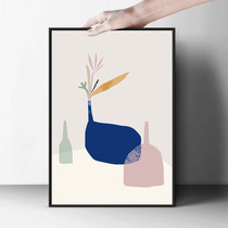 ) Art doce) gentle Morandi color Korean designer still life vase paper decoration poster