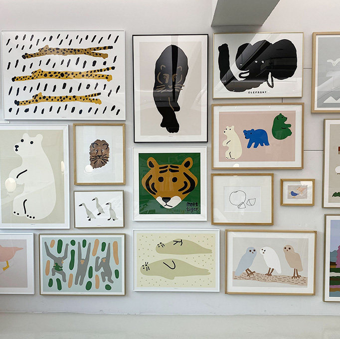 korea Korea ins wind cartoon cute decoration painting art poster small bear fox decorated board multi-entry