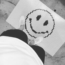  Korean cute smiley black and white simple style special removable paper decorative stickers