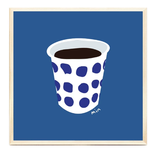 Blue Retro свежее голубая кофейная чашка удобный образ жизни корейский нишевый иллюстратор художественный плакат