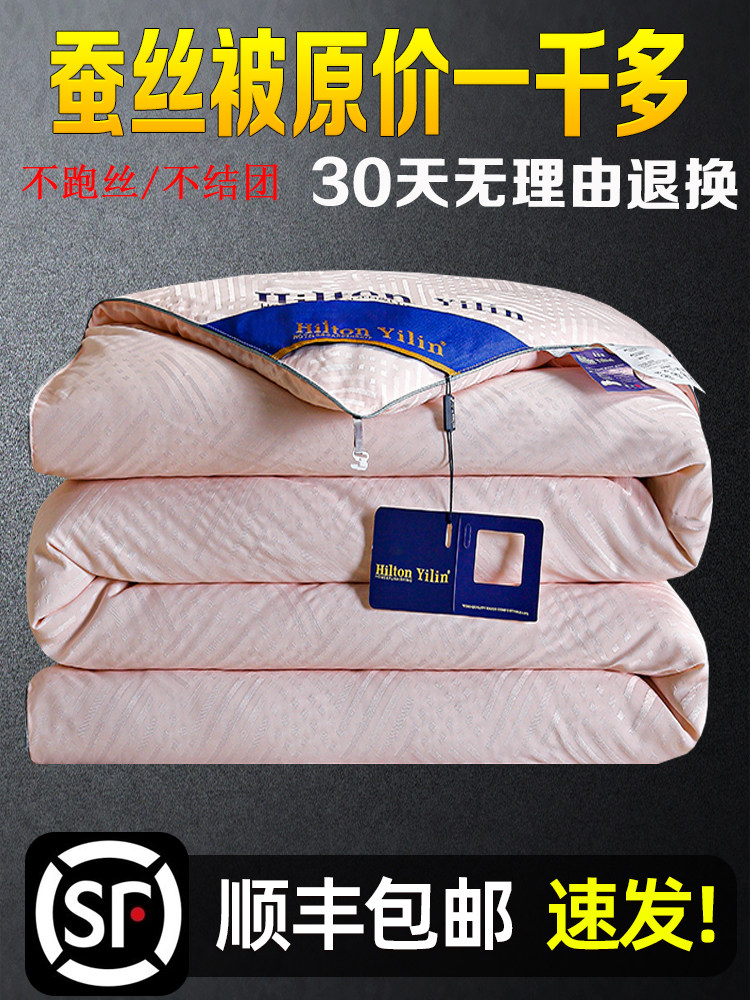 Authentic Silk Quilt 95% Mulberry Silk Spring and Autumn Quilt Air-Conditioning Quilt All-Cotton Double Student Quilt Thickened Winter Quilt