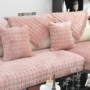 Bo Lan tối giản hiện đại sofa da đệm bìa flannel ngắn đệm sang trọng dày mùa đông bao gồm tất cả bộ trượt phổ thông - Ghế đệm / đệm Sofa ghế nệm ngồi