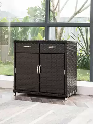 Building a dream house Rattan drawer storage cabinet balcony storage cabinet multi-layer double door single door shoe cabinet large customization