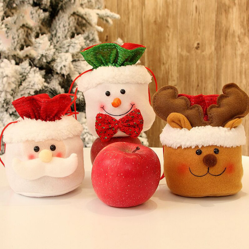 Christmas Gift Bag Suede Apple Bag Christmas Apple Packing Bag Children Christmas Gift Bagged Candy Bag